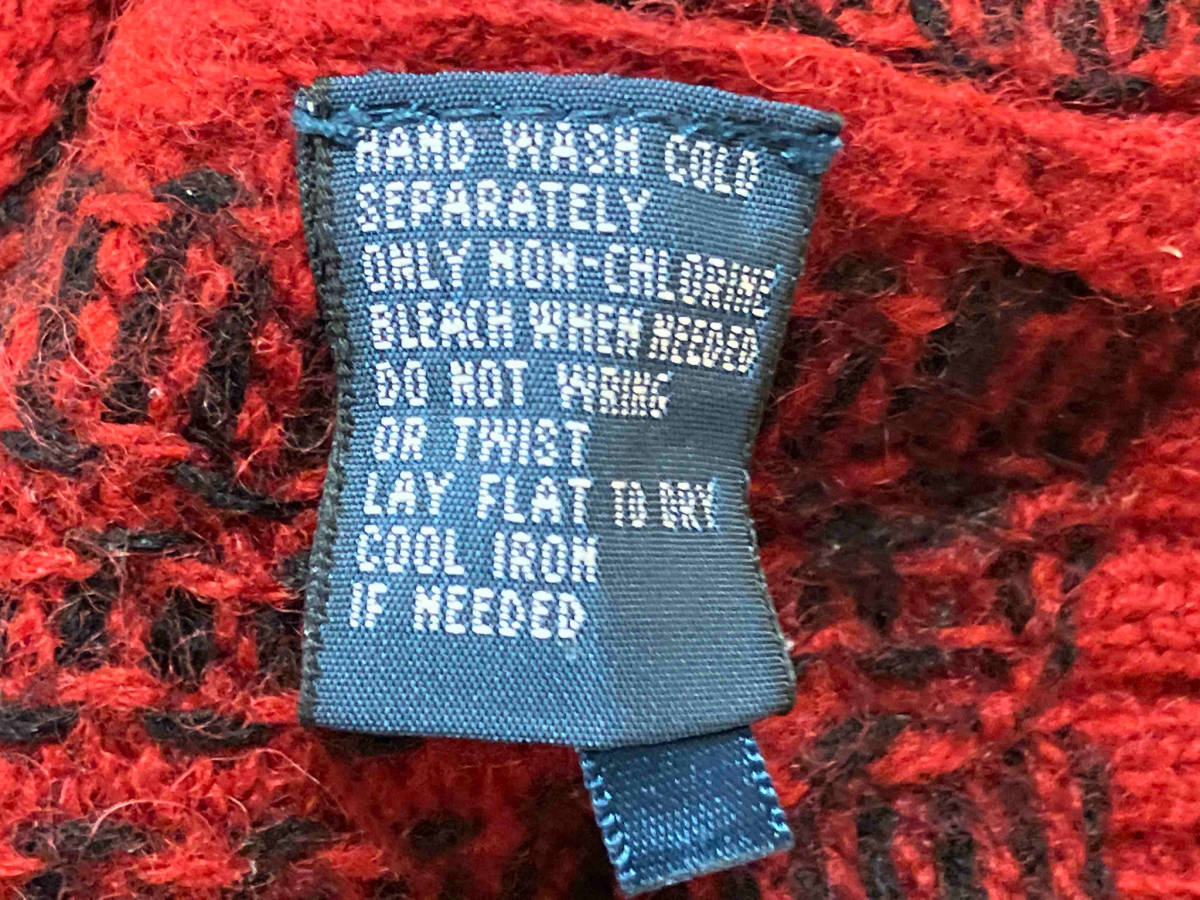 POLO RALPH LAUREN Polo Ralph Lauren в клетку плечо * патрубок patch вязаный свитер шерсть шерсть красный красный Ralph Lauren 