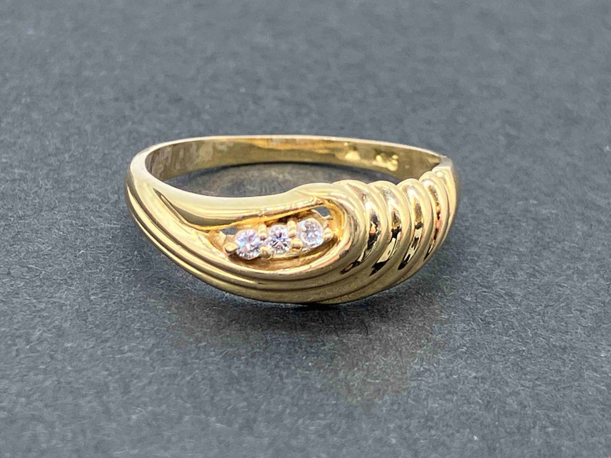 【即決】K18 ダイヤ付き ＃9.5 2.5g 指輪 リング ゴールド 18金 ダイヤモンド