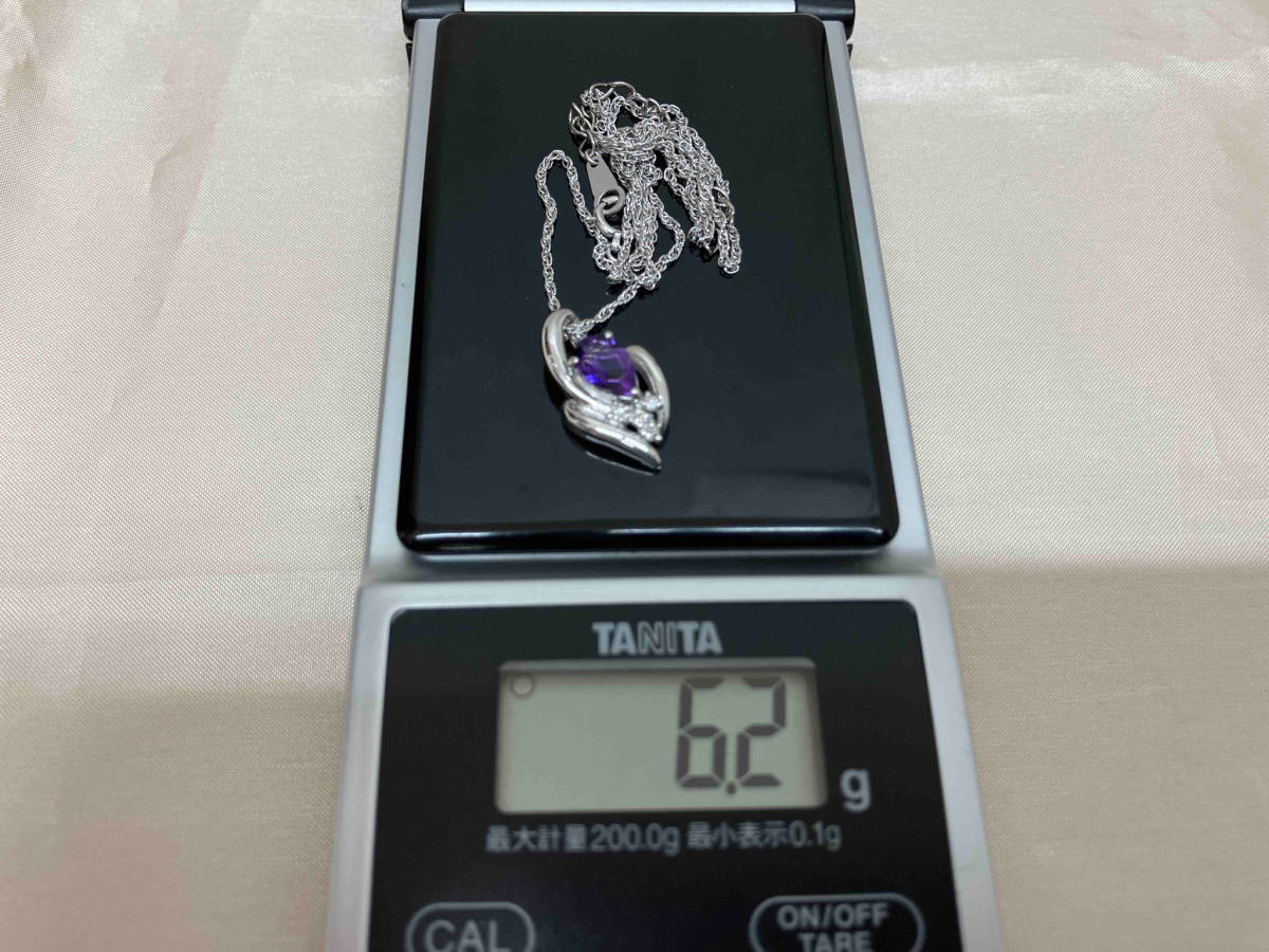  design necklace Pt900 Pt850 diamond 0.07ct approximately 45cm approximately 6.2g