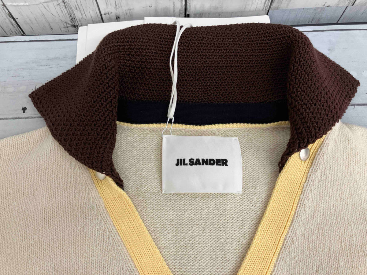 未使用品 タグ付ジルサンダー JIL SANDER ニット セーター クリーム 48サイズ イタリア製 定価¥137.500 襟取り外し可能_画像3