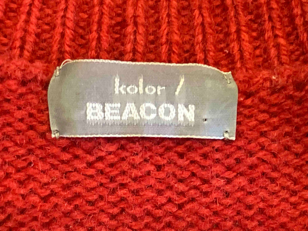 19aw kolor BEACON LOGO PRINT KNIT RED カラー ビーコン ロゴプリントニット レッド サイズ2_画像3