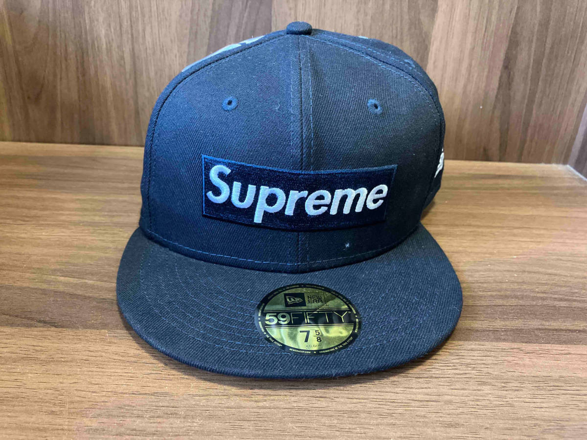 Supreme×NEW ERA シュプリーム×ニューエラ キャップ ポリエステル CA40289 ブラック 60. 6cm GENUINE MERCHANDISE ロゴ 刺繍_画像1