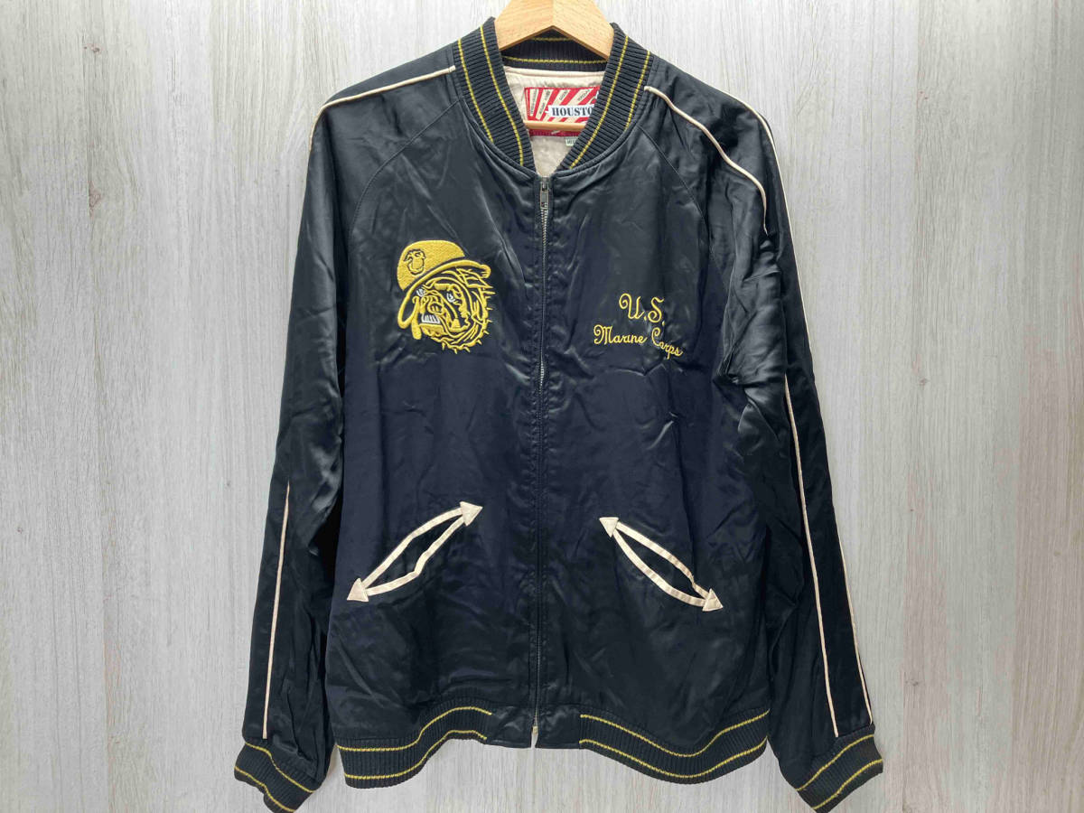 HOUSTON/ヒューストン　50457 スカジャン　Souvenir Jacket/スーベニアジャケット　刺繍　レーヨン　イーグル　リブ　サイズM_画像1