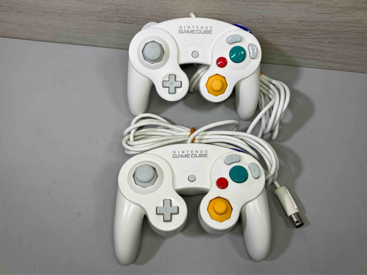 ジャンク 現状品 Nintendo GAMECUBE ニンテンドー ゲームキューブ コントローラー DOL-003 ホワイト 2点 まとめ売り_画像1