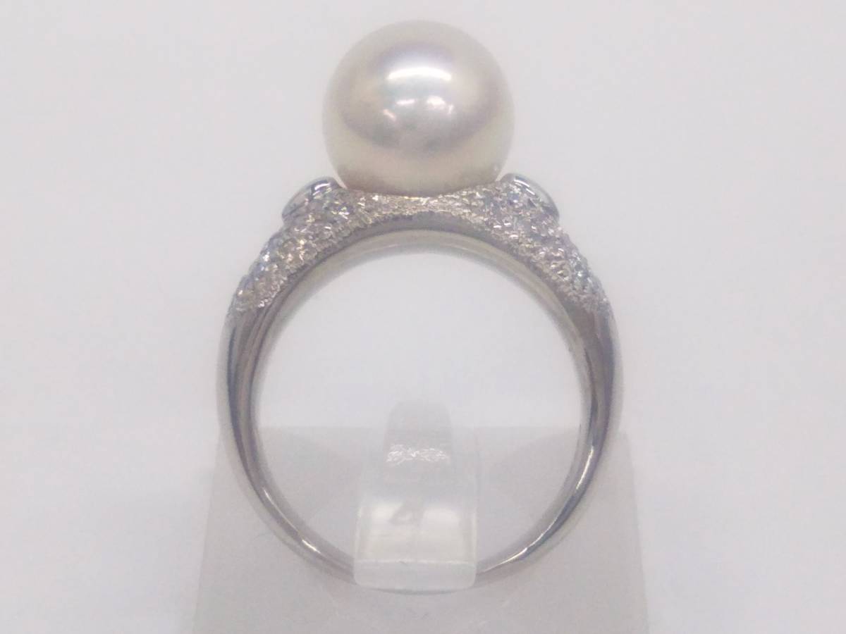 Pt900 プラチナ ダイヤモンド0.28ct 10号 約9.8g 白石付きリング_画像4