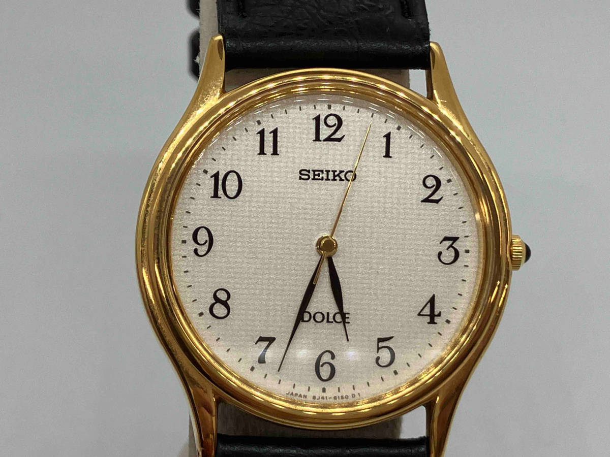 SEIKO セイコー DOLCE ドルチェ 8J41-6100 裏蓋記念刻印有り ベルト非純正 クォーツ 腕時計_画像1