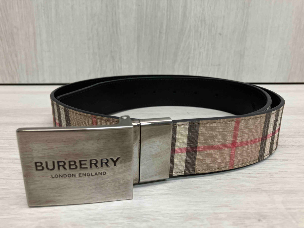 BURBERRY バーバリー リバーシブルベルト 8019817 A7026 80cm〜95cm(リペアあり穴開け)全長約105cm