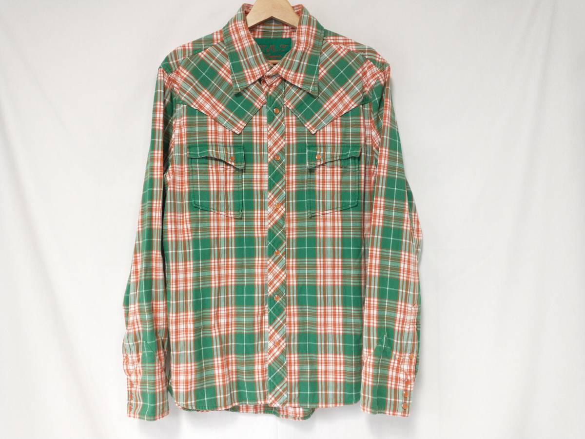 TMT ウエスタンシャツ サイズXL REVIVAL W-GAUZE PLAID SHIRTS TSH-S23SP01 チェック ティーエムティー ダブルガーゼ_画像1