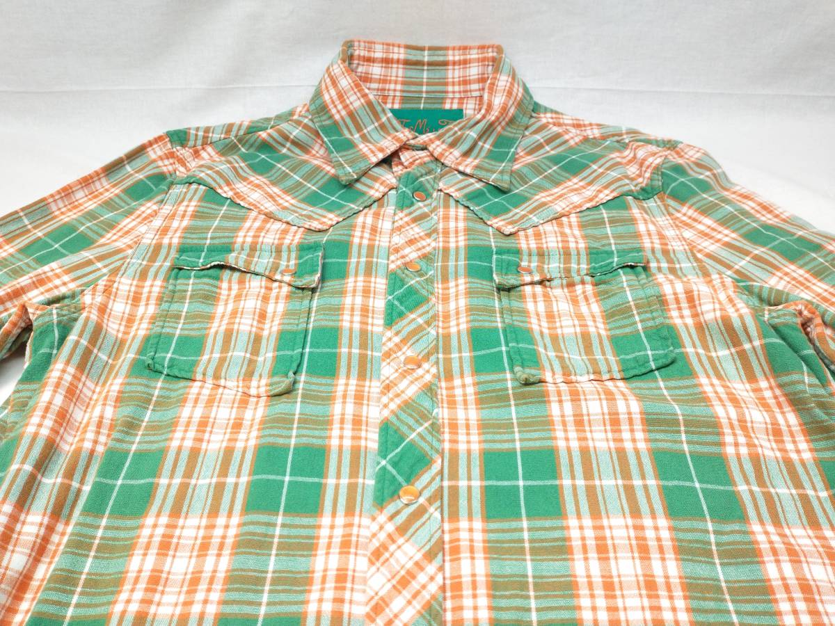 TMT ウエスタンシャツ サイズXL REVIVAL W-GAUZE PLAID SHIRTS TSH-S23SP01 チェック ティーエムティー ダブルガーゼ_画像3