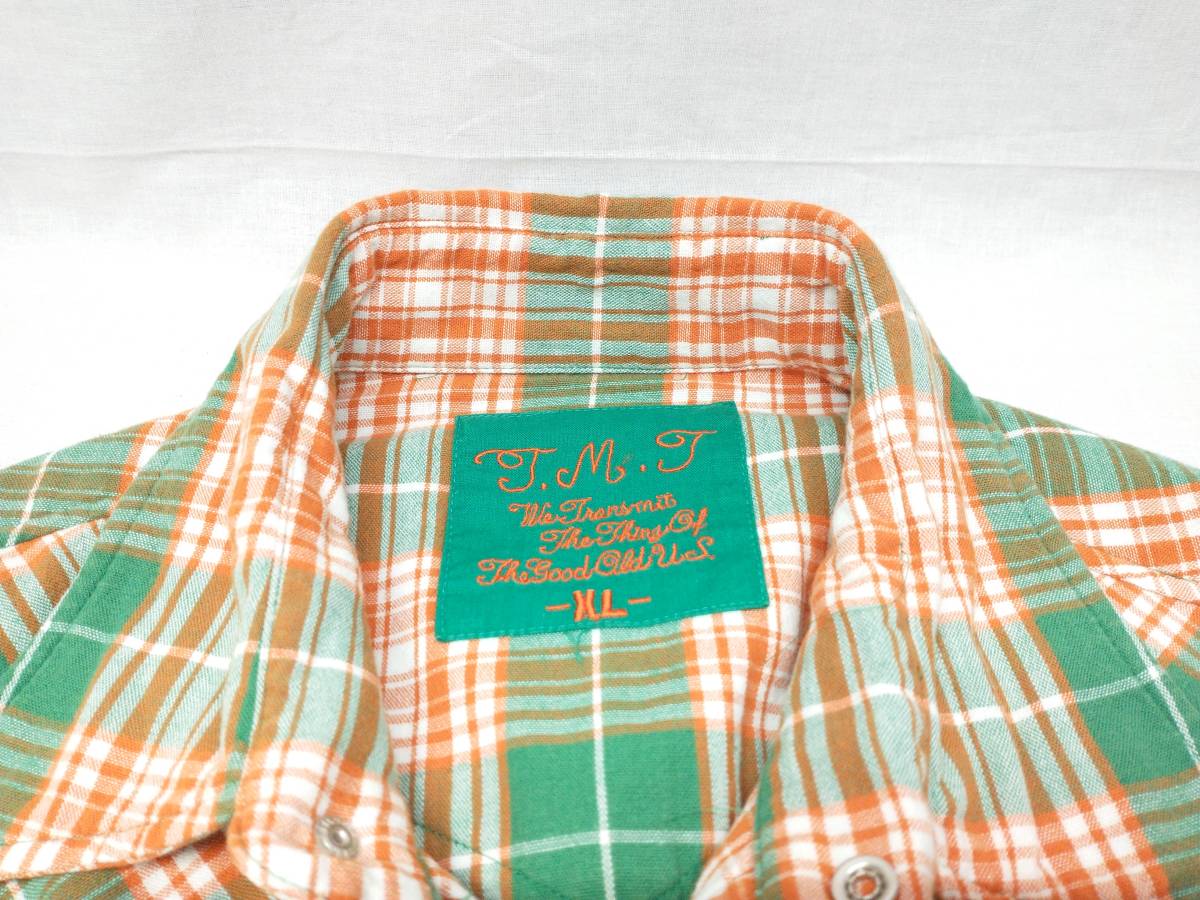 TMT ウエスタンシャツ サイズXL REVIVAL W-GAUZE PLAID SHIRTS TSH-S23SP01 チェック ティーエムティー ダブルガーゼ_画像7