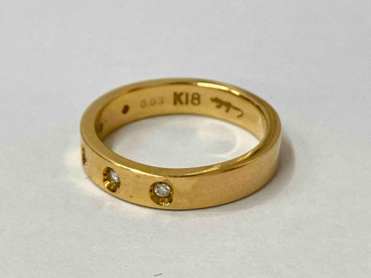 K18 750 ゴールド ダイヤ0.03ct リング 指輪 2.4g #1の画像3