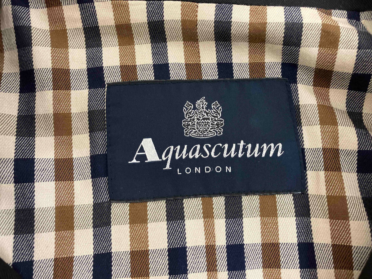 Aquascutum アクアスキュータム 英国製 ロングトレンチコート ブラック トレンチコート サイズ40_画像3