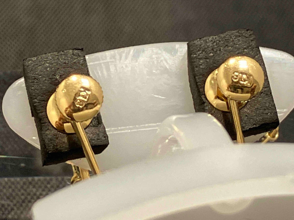 [ быстрое решение ]K18 серьги 1.8g печать Gold драгоценнный камень женский аксессуары ... type 