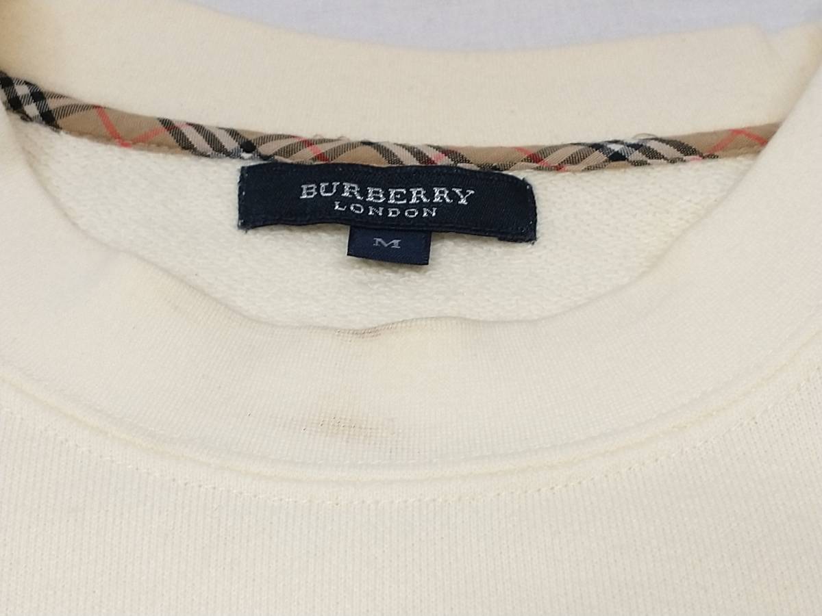 BURBERRY London スウェット サイズM BBV48-600 ロゴ コットン WHT バーバリー ロンドン_画像9