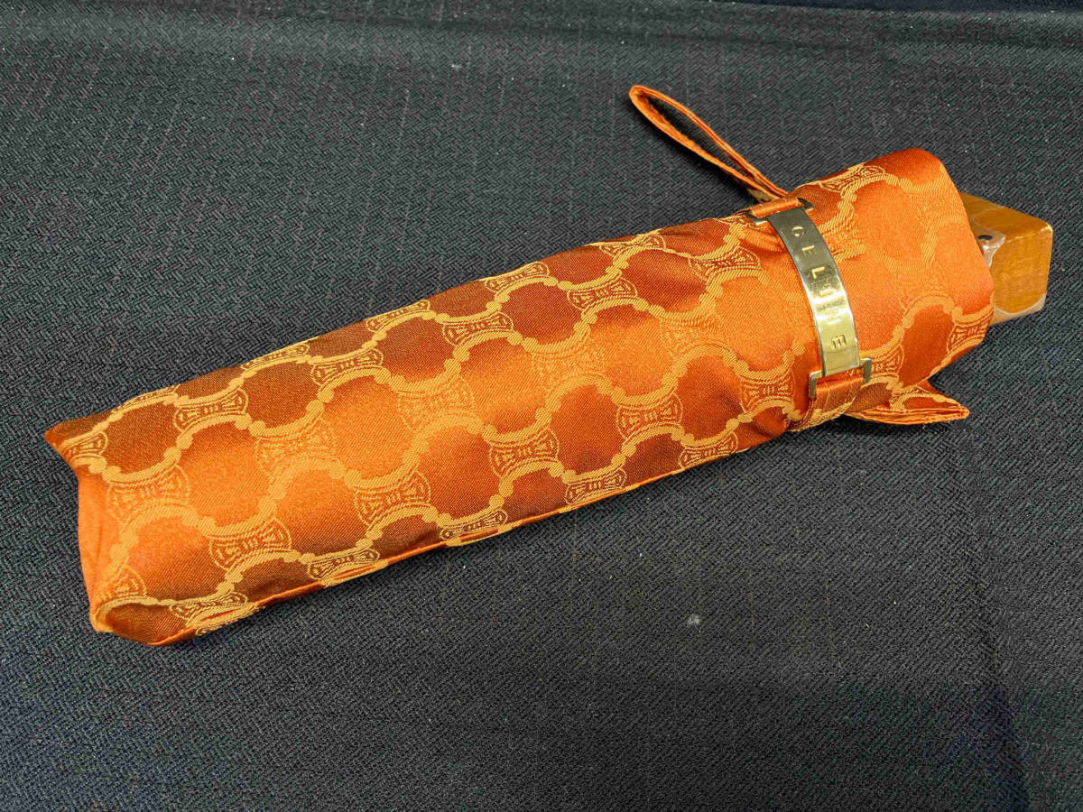 CELINE Celine folding umbrella parasol orange 