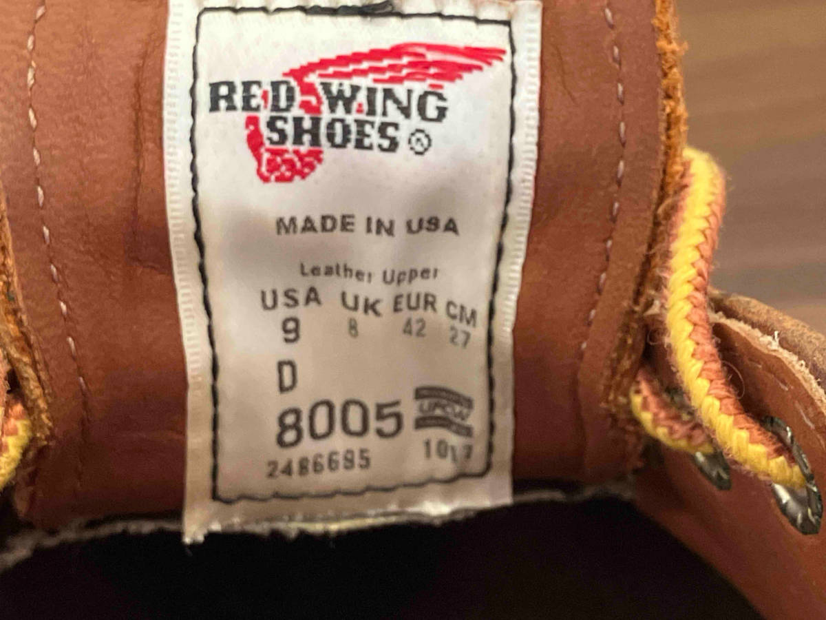 RED WING レッド ウィング ブラウン ワークブーツ 箱有り 使用感有り USA製 黒ずみ有り_画像6