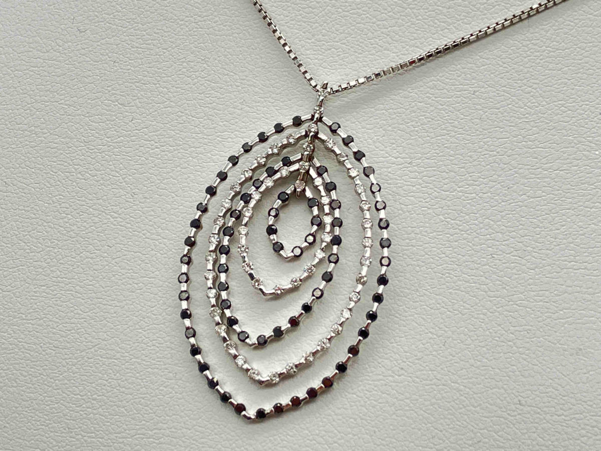 安価 K18WG/ダイヤ1.50ct/トップ/40cm/7.7g ホワイトゴールド