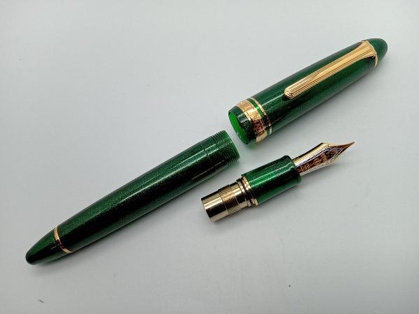 SAILOR 万年筆 カートリッジ式 プロフィット21 ラメ グリーン FOUNDED 1911 ペン先21K セーラー H-MF(中細)_画像2