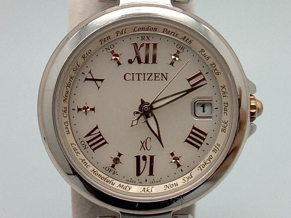 CITIZEN 電波ソーラー腕時計 xC H240-T019081 ベルト約18.5cm ピンク文字盤 箱付 クロスシー_画像1