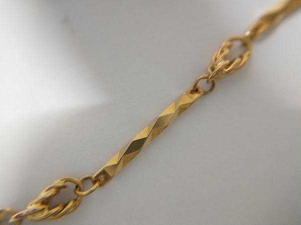 贅沢屋の K18 ゴールド デザインネックレス 総重量約8.5g 全長約45cm