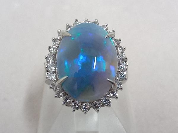 美品 Pt900／天然オパール5.55ct(ルースサイズ縦約1.7cm横約1.2cm