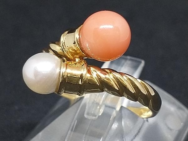 レビュー高評価の商品! オレンジ石 YG 18金 K18 白石 店舗受取可 #14