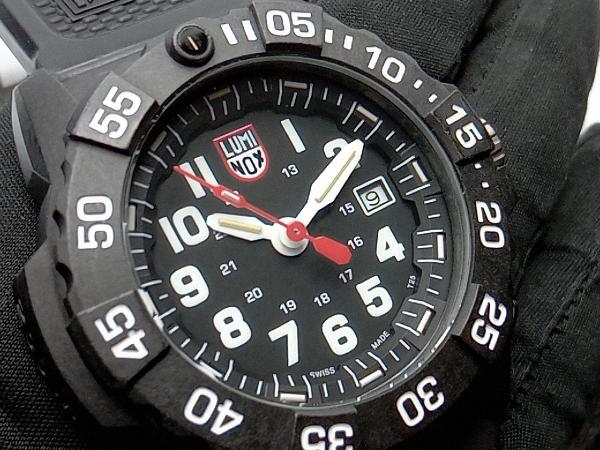 LUMINOX 腕時計 3500-1GBq H-3 LX-200 ブラック×ホワイト ルミノックスの画像5