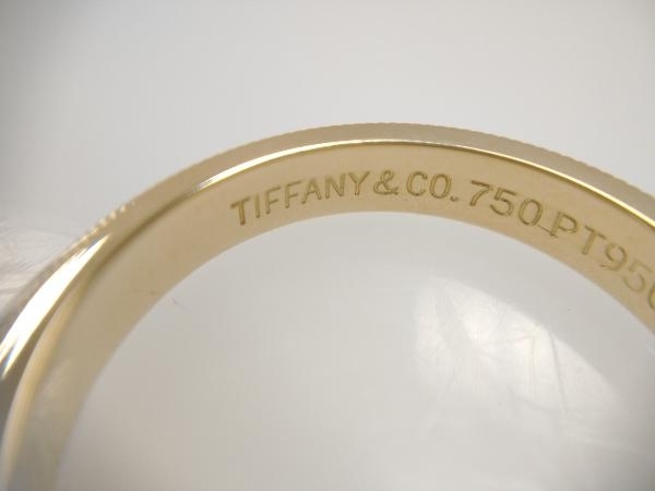 TIFFANY&Co ティファニー ミルグレイン 750 ゴールド Pt950 プラチナ 約14号 総重量約5.9g 仕上げ済の画像8