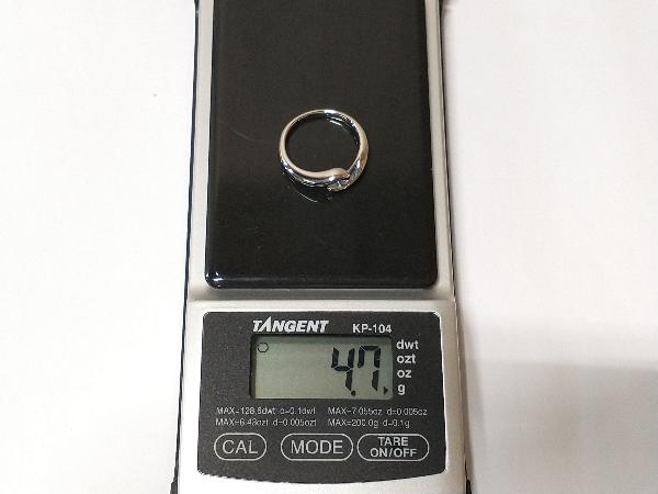 ソーティング付 Pt900 プラチナ 約9.5号 ダイヤモンド(0.255ct) 総重量約4.7g リング 指輪 仕上げ済