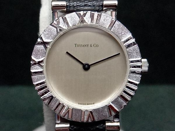 【TIFFANY＆Co.】ティファニー L 0640 16-179 革ベルト レディース クォーツ 腕時計 中古_画像1