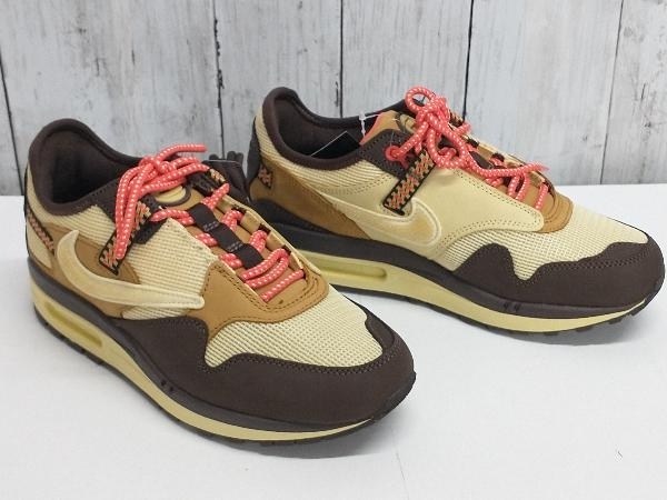 【鑑定済み】NIKE AIR MAX 1/CJ/スニーカー/ナイキ/エアマックスワン/Travis Scott/ CACT US BROWN /24.5cm_画像7