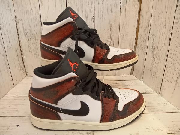 NIKE ナイキ Air Jordan 1 Mid Wear Away DV9565-006 26cm レッド ブラック スニーカー エアジョーダン ミッド メンズ ストリート_画像5