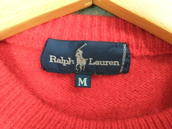 RALPH LAUREN ／ラルフローレン/金ボタン付きセーター／レッド/赤_画像5