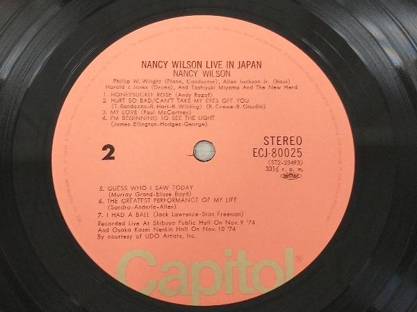 【LP】NANCY WILSON LIVE IN JAPAN ECJ-80025 ナンシー・ウィルスン ライブ・イン・ジャパン_画像5