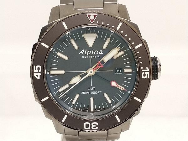 Alpina Alpina Sea Strong Diver 300 кварц SS из нержавеющей стали черная циферблат серебряные часы Доступно