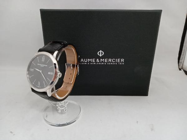 BAUME&MERCIER 6093337 wristwatch Baum and merusie gray leather belt box equipped quartz 