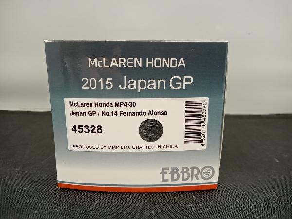 EBBRO 1/43 McLaren Honda MP4-30 Japan GP No.14 Fernando Alonso エブロ_画像2