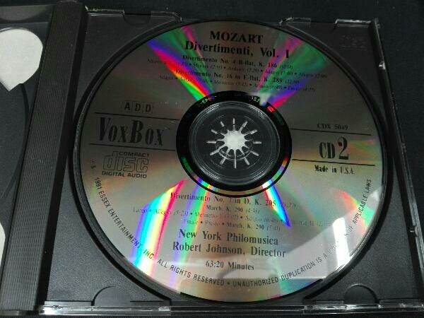 背表紙色あせあり Mozart(アーティスト) CD 【輸入盤】Mozart: Divertimenti Vol 1_画像5