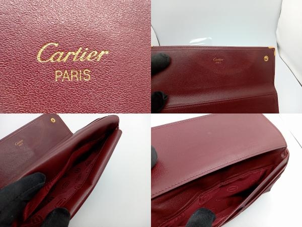 Cartier マストライン がま口 二つ折り長財布 ボルドー カルティエ_画像7