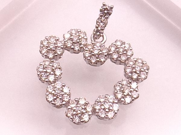 【良好品】 K18WG/ダイヤ0.89ct/トップ/2.3g ホワイトゴールド
