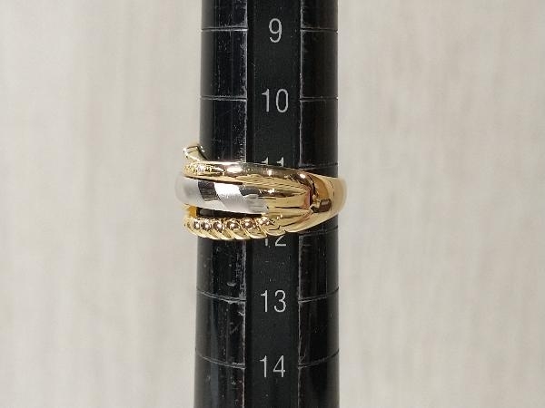 K18ゴールド Pt900プラチナ D0.02ct リング 総重量約6.5g サイズ約11.5号 指輪の画像8