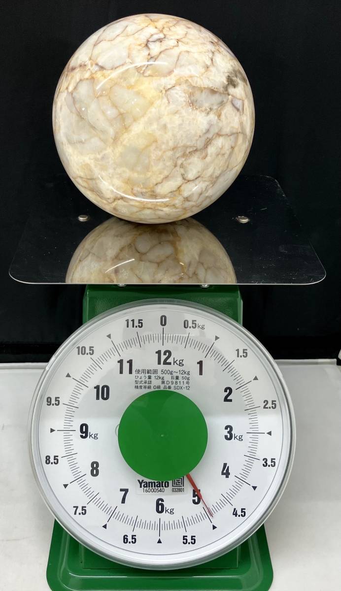 天然石 置物 約16.3kg (球体 約4.9kg)-