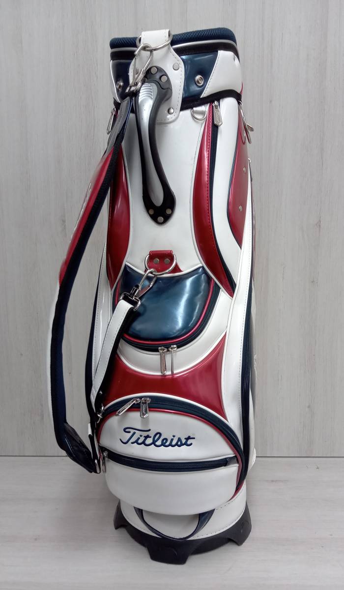 TITLEIST CADDYBAG キャディバッグ CB431 9.5型 ホワイト/レッド/ネイビー_画像4