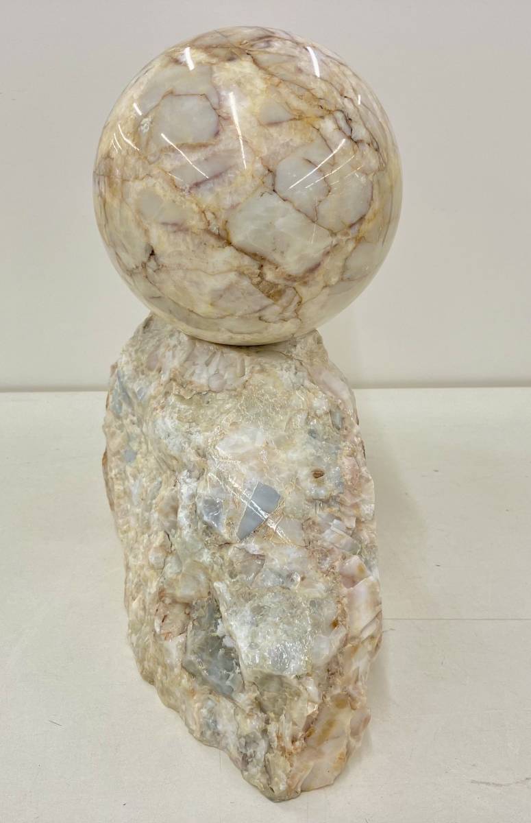 天然石 置物 約16.3kg (球体 約4.9kg)-