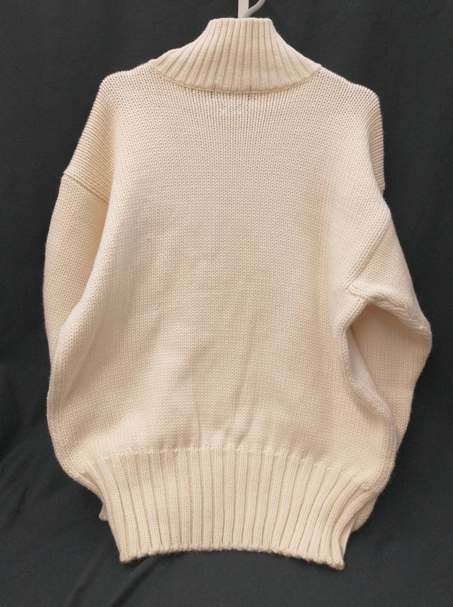 [90's] POLO RALPH LAUREN HIGH NECK KNIT SWEATER ラルフローレン ハイネック ウール セーター ニット L 白 オフホワイト 店舗受取可_画像2