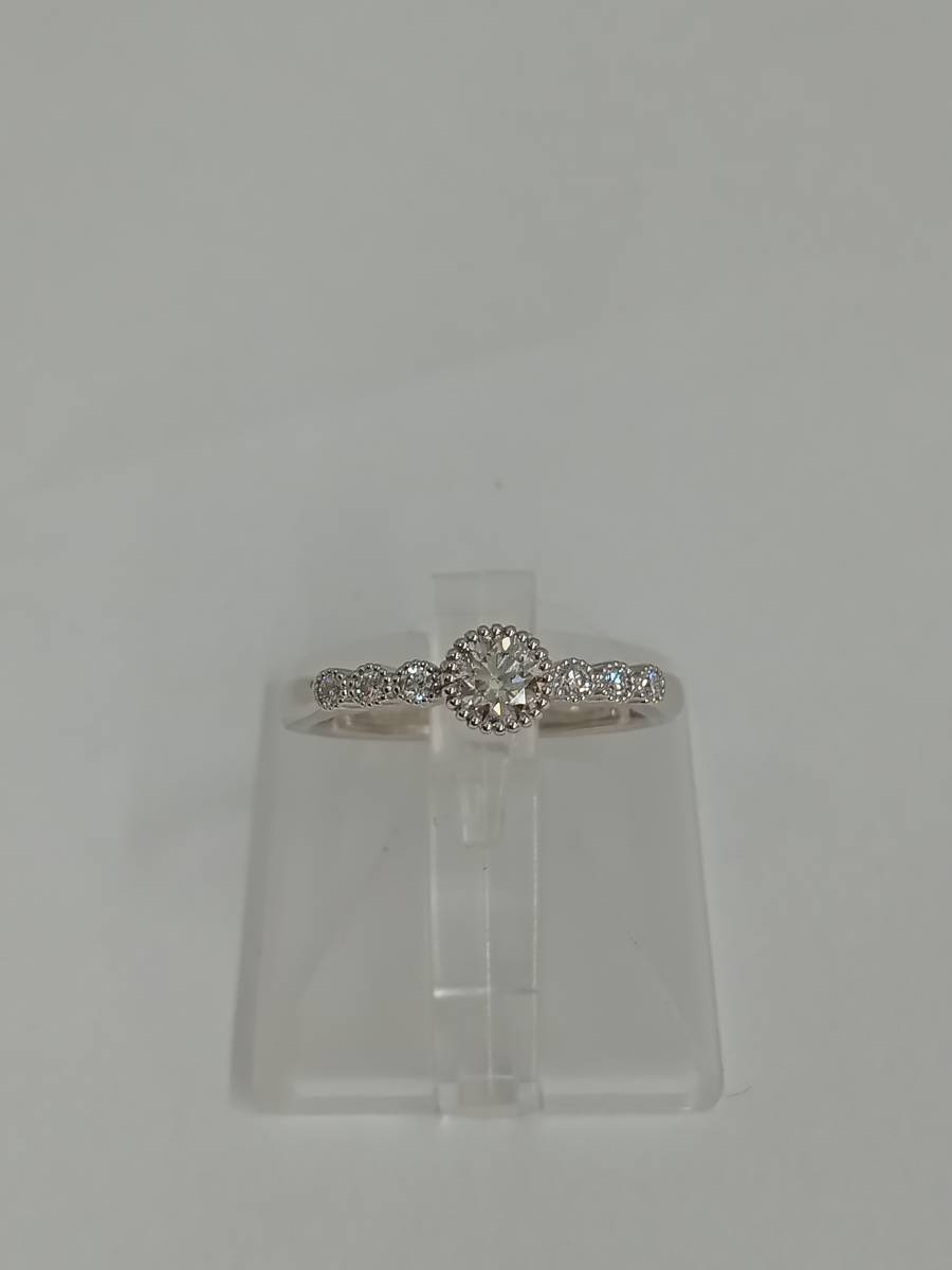 Pt900 リング＃12 12号 ダイヤ 0.301ct 0.11ct 約4.9g 指輪_画像1