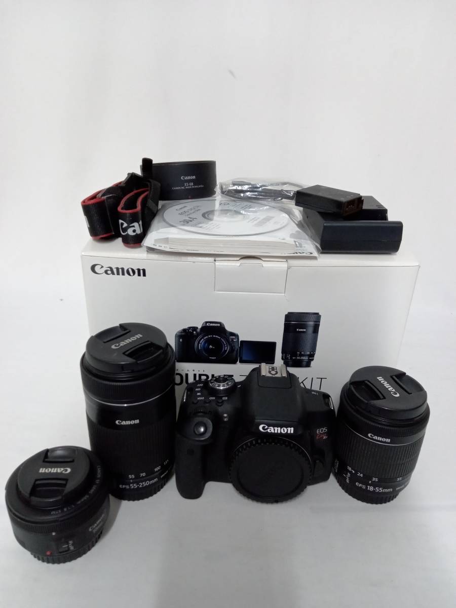 動作未確認 Canon キャノン　ダブルズームキット EOS KISS X8i EFS55-250mm EFS18-55mm EFLENS50mm 11.8