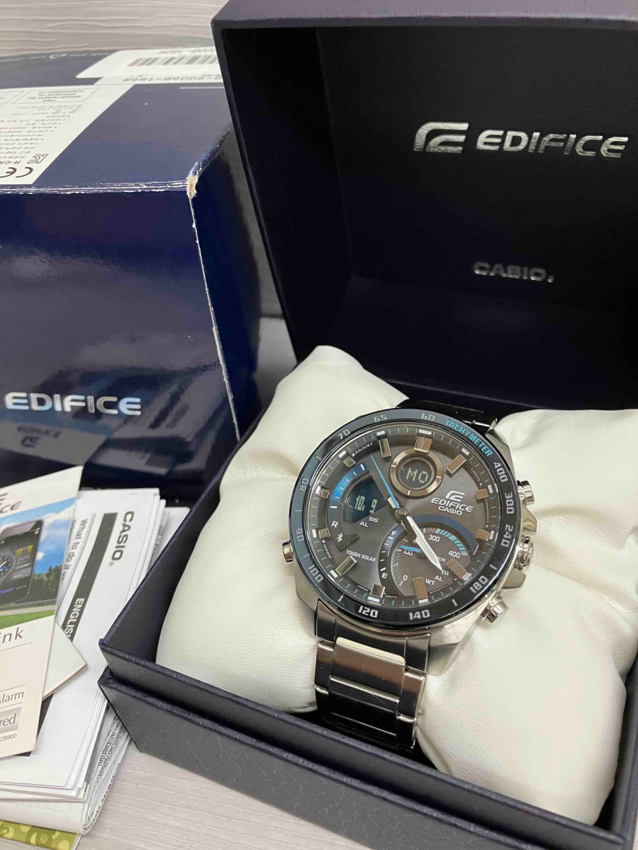CASIO EDIFICE カシオ エディフィス メンズ 腕時計 ECB-900DB-1B タフソーラー 箱 取説 余り駒あり