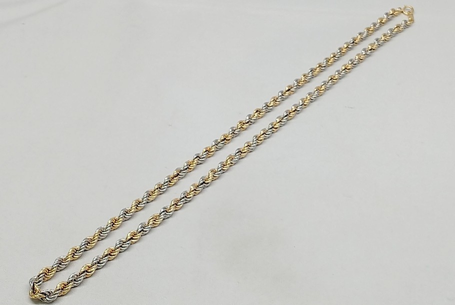 2024特集 46903円 Pt850 K18 約60㎝ 総重量約25.0g ネックレス チェーン イエローゴールド