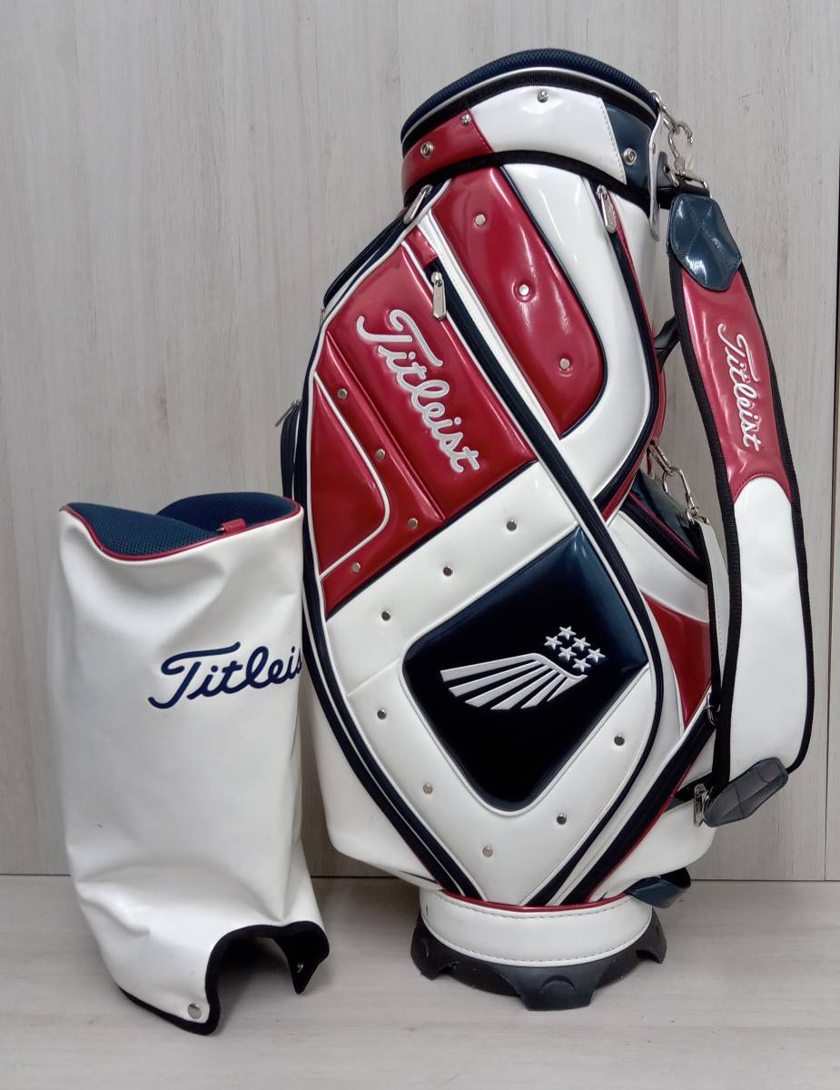 TITLEIST CADDYBAG キャディバッグ CB431 9.5型 ホワイト/レッド/ネイビー_画像1